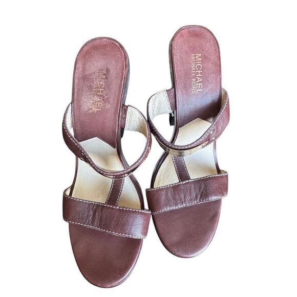 Michael Kors leather brown strap sandal 9.5 - Picture 3 of 14